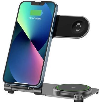 Уценка БЗУ WIWU Wi-W005 3 in 1 wireless charger Вскрытая упаковка / Black
