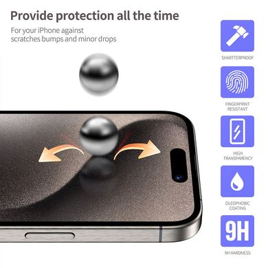 Защитное 3D стекло Blueo Hot Bending для Apple iPhone 15 Pro Max (6.7") Черный