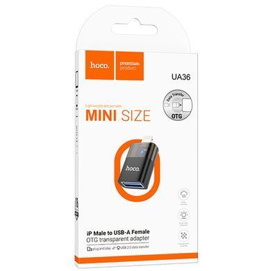 Переходник Hoco UA36 Lightning male to USB female Black