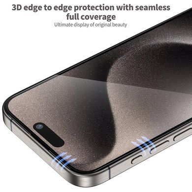 Защитное 3D стекло Blueo Hot Bending для Apple iPhone 15 Pro Max (6.7") Черный