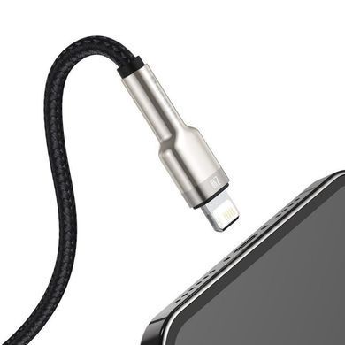 Дата кабель Baseus Cafule Metal USB to Lightning 2.4A (1m) (CALJK-A0) Black