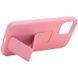 Чехол Silicone Case Hand Holder для Apple iPhone 12 Pro Max (6.7") Розовый / Pink фото 4