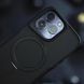 TPU+PC чохол Metal Buttons with Magnetic Fit Carbon Ring для Apple iPhone 15 Pro (6.1") Чорний фото 4