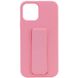 Чехол Silicone Case Hand Holder для Apple iPhone 12 Pro Max (6.7") Розовый / Pink фото 1