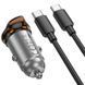 АЗП Hoco NZ16B Rigorous PD45W (2USB-C) + кабель Type-C to Type-C Metal grey фото 6