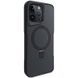 TPU+PC чохол Metal Buttons with Magnetic Fit Carbon Ring для Apple iPhone 15 Pro (6.1") Чорний фото 1