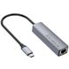 Перехідник HUB Hoco HB34 Easy link Type-C Gigabit network adapter (Type-C to USB3.0*3+RJ45) Metal gray фото 8