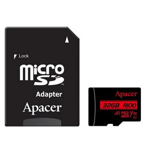 Карта пам'яті Apacer microSDHC (UHS-1) 32Gb class 10 V10 A1 R100MB/s + SD adapter Black