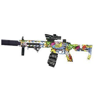 Автомат на гидрогелевых шариках (орбизах) AR15 Alphabet Green