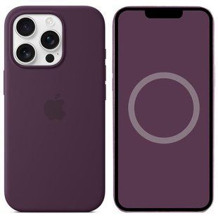 Чехол Silicone case (AAA) with Magsafe and Animation для Apple iPhone 16 Pro Max (6.9") Plum