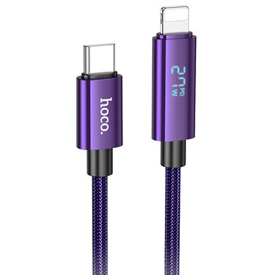 Дата кабель Hoco U125 Benefit 27W Type-C to Lightning (1.2m) Purple