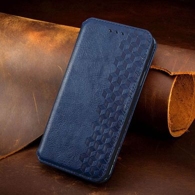 Кожаный чехол книжка GETMAN Cubic (PU) для Samsung Galaxy A32 4G Синий