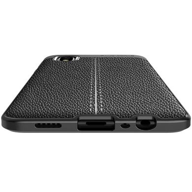 TPU чехол фактурный (с имитацией кожи) для Samsung Galaxy M01 Core / A01 Core Черный