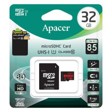 Карта памяти Apacer microSDHC (UHS-1) 32Gb class 10 V10 A1 R100MB/s + SD adapter Black