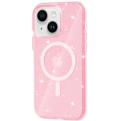 Чохол TPU Galaxy Sparkle Magnetic Fit для Apple iPhone 15 (6.1") Pink+Glitter