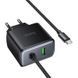 СЗУ Hoco C164A New PD30W+QC3.0 (1USB-A/1C) + встроенный кабель Type-C Black фото 6