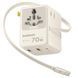 Мережевий універсальний перехідник Baseus CG11 70W with retractable cable (2USB-A/3C/1Socket) (E0307E) Off-White