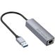 Переходник HUB Hoco HB34 Easy link USB Gigabit Ethernet adapter (USB to USB3.0*3+RJ45) Metal gray фото 7