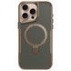TPU+PC чохол Metal Buttons with Magnetic Fit Carbon Ring для Apple iPhone 15 Pro (6.1") Золотий
