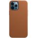 Шкіряний чохол Leather Case (AAA) with MagSafe and Animation для Apple iPhone 12 Pro / 12 (6.1") Saddle Brown