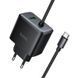 СЗУ Hoco C164A New PD30W+QC3.0 (1USB-A/1C) + встроенный кабель Type-C Black фото 1
