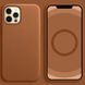 Шкіряний чохол Leather Case (AAA) with MagSafe and Animation для Apple iPhone 12 Pro / 12 (6.1") Saddle Brown фото 2
