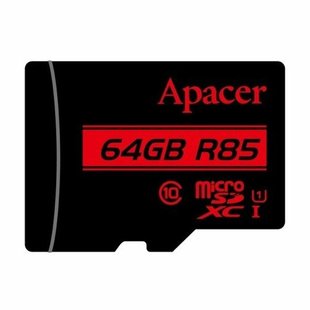 Карта памяти Apacer microSDXC (UHS-1) 64Gb class 10 R85MB/s (без адаптера) Black