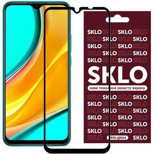 Защитное стекло SKLO 3D для Xiaomi Redmi 9 / Poco M3 / Redmi 9T Черный