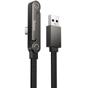 Дата кабель Hoco U150 Exquisite side plug and stand USB to Type-C 36W (1.2m) Black
