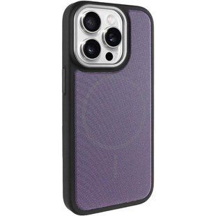 Чехол PC Textile Hybrid with Magnetic Fit для Apple iPhone 15 Pro Max (6.7") Black / Purple