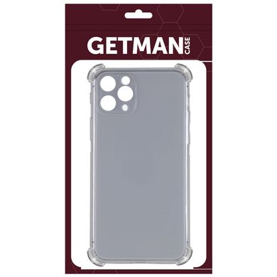 TPU чехол GETMAN Ease logo усиленные углы Full Camera для Apple iPhone 12 Pro Max (6.7") Серый (прозрачный)