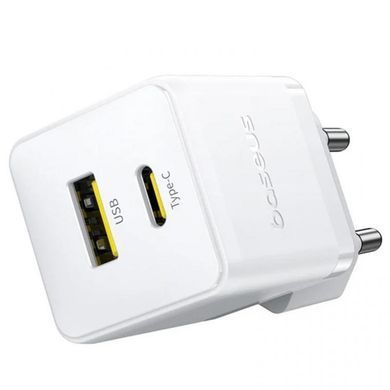СЗУ Baseus Palm Fast Charger 30W (1USB-A/1C) (P1011160A) Moon White