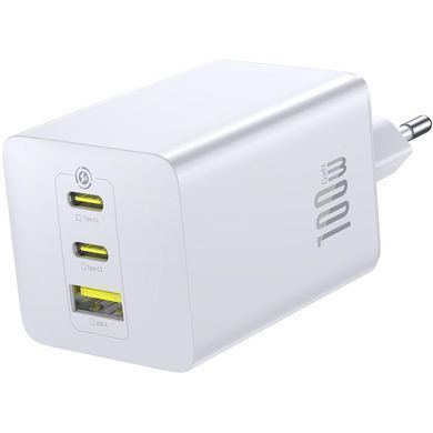 МЗП Baseus EnerFill FE11 Fast Charger PD100W+QC3.0 (1USB-A/2C) (P101821) Moon White