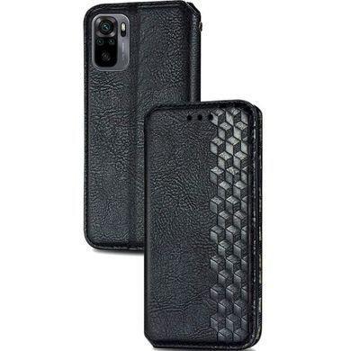 Кожаный чехол-книжка GETMAN Cubic (PU) для Xiaomi Redmi Note 10 / Note 10s Черный