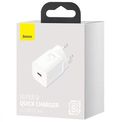 СЗУ Baseus Super Si Quick Charger PD25W (1USB-C) (CCSP) Белый