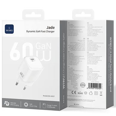 СЗУ WIWU G037 Jelly PD60W GaN (1USB-C) White