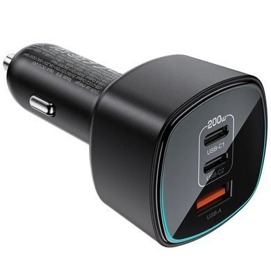 АЗП Acefast B18 PD100W+QC3.0 total 200W (1USB-A/2C) Black