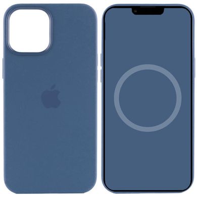 Чехол Silicone case (AAA) full with Magsafe and Animation для Apple iPhone 15 Pro Max (6.7") Синий / Winter blue