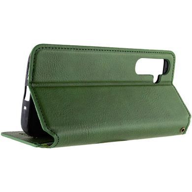 Кожаный чехол-книжка GETMAN Cubic (PU) для Samsung Galaxy A35 Зеленый