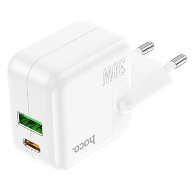 Уценка Уценка СЗУ Hoco C111A PD30W+QC3.0 (1USB-A/1C) Мятая упаковка / White
