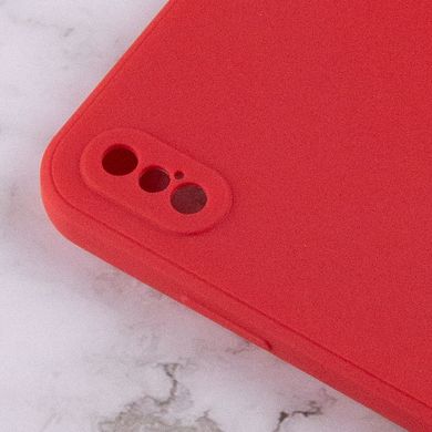 Силиконовый чехол Candy Full Camera для Apple iPhone X / XS (5.8") Красный / Camellia