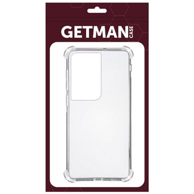 TPU чохол GETMAN Ease logo посилені кути для Samsung Galaxy S21 Ultra Безбарвний (прозорий)