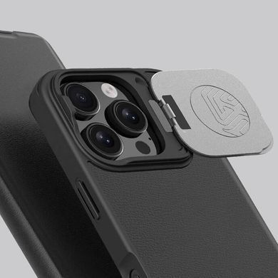 Шкіряний чохол-книжка Nillkin Qin Prop Plain Camshield для Apple iPhone 16 Pro (6.3") Classic Black