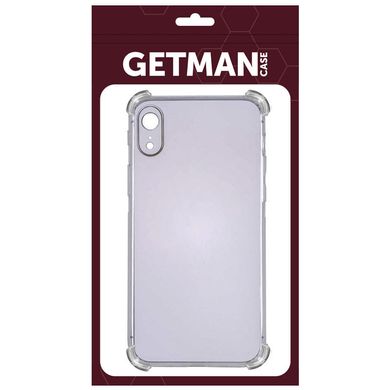 TPU чохол GETMAN Ease logo посилені кути для Apple iPhone XR (6.1") Сірий (прозорий)