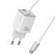 МЗП Usams US-CC261 GaN JC Ser. 20W (2USB-C) + кабель Type-C to Type-C White фото 1