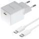 СЗУ Baseus Palm Fast Charger 20W (1USB-C) + кабель Type-C to Type-C (P10111602) Moon White