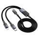 Дата кабель Hoco U139 Type-C to Lightning/Type-C 100W (1.2m) Black фото 2